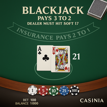 Casinia - Blackjack Table Game - European Blackjack